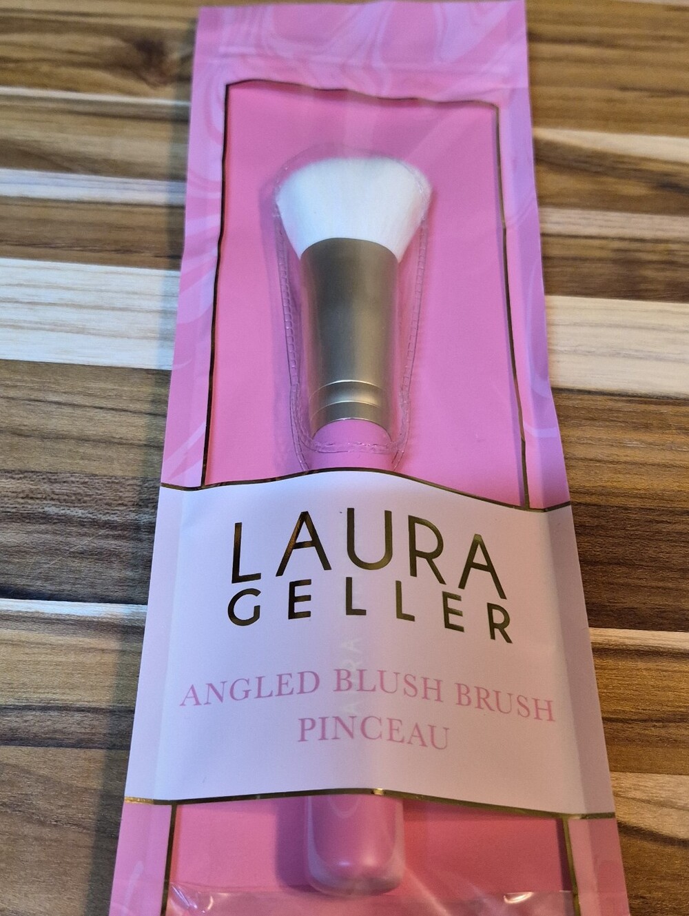 Laura Geller Limited Edition Pink & Gold Angled Blush Brush, New